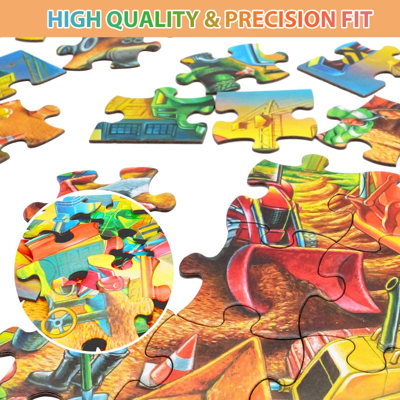 OSBOO Jigsaw Puzzles for Kids Ages 3-5  4-8  6-8 Boys Girls - 60 Piece Construction Site - Large Piece Children Floor Jigsaw Puzzles - Science Educational Toys for 3 4 5 6 7 8 Years Old - Image 4